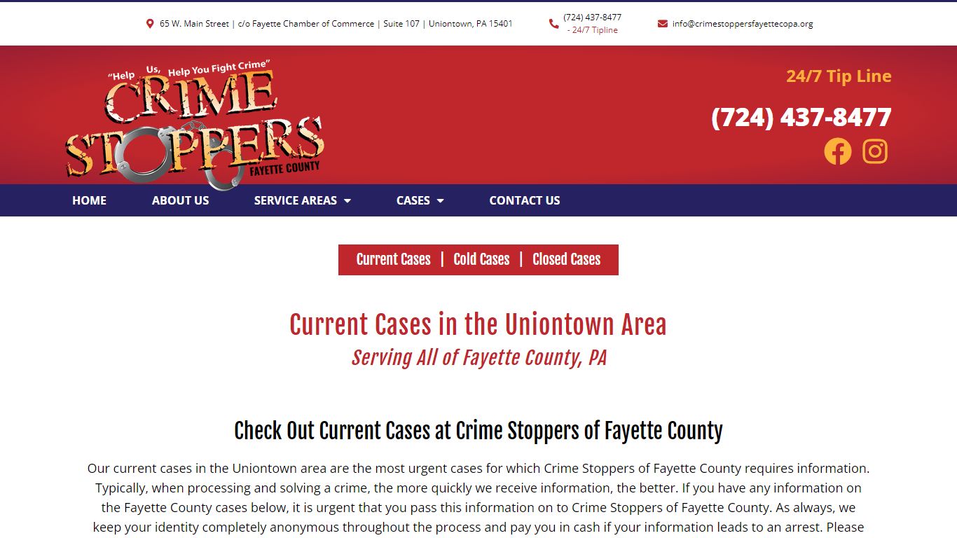 Current Cases in the Uniontown Area - Crime Stoppers of Fayette County