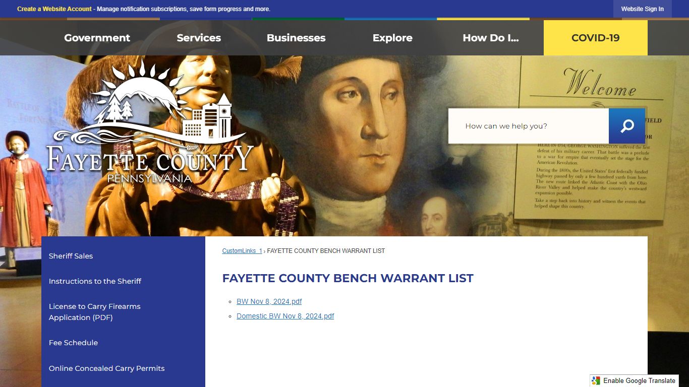 FAYETTE COUNTY BENCH WARRANT LIST